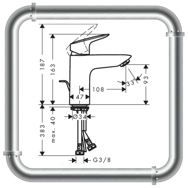 Mitigeur Hansgrohe pour évier ( taille L ) – Image 2