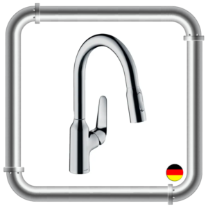 Mitigeur Hansgrohe cuisine bec de cygnes avec rallonge et douchette