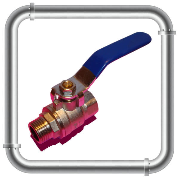 Vanne manette (levier) rouge/bleu – Image 2